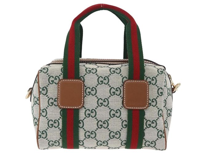 Gucci Web Boston GG Canvas Mini Vert - vue 2