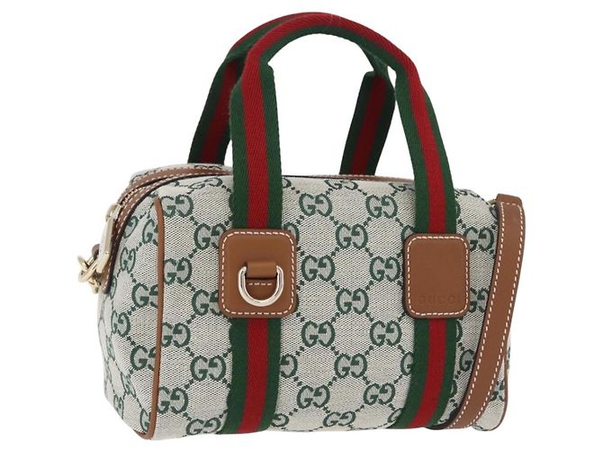 Gucci Web Boston GG Canvas Mini Vert - vue 3