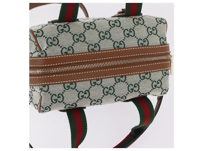 Gucci Web Boston GG Canvas Mini Vert - vue 7