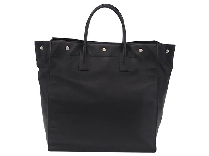 Autre Marque Saint Laurent Rive Gauche Shopper aus geprägtem Leder Large Schwarz - Ansicht 2