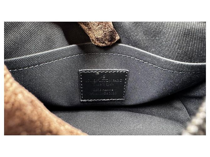 Louis Vuitton Triangle Messenger Blue Tuffetage Umhängetasche Braun Blau - Ansicht 10