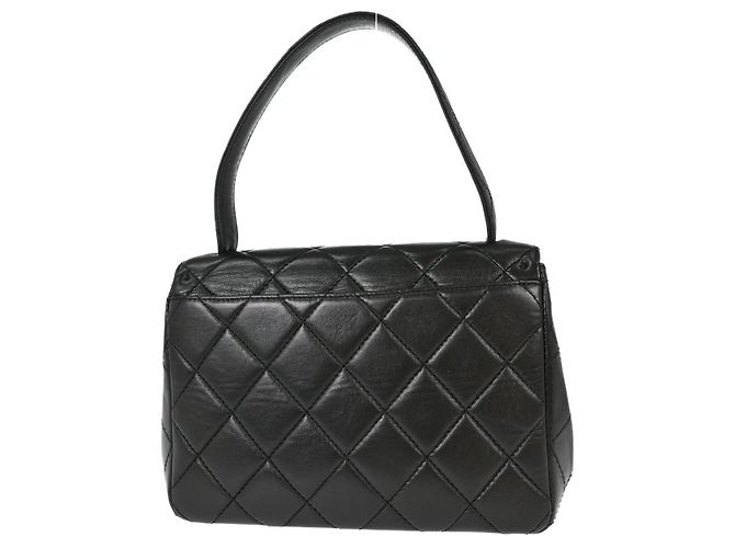 Chanel Vintage Classic Top Handle Flap Quilted Lambskin Medium Schwarz - Ansicht 2