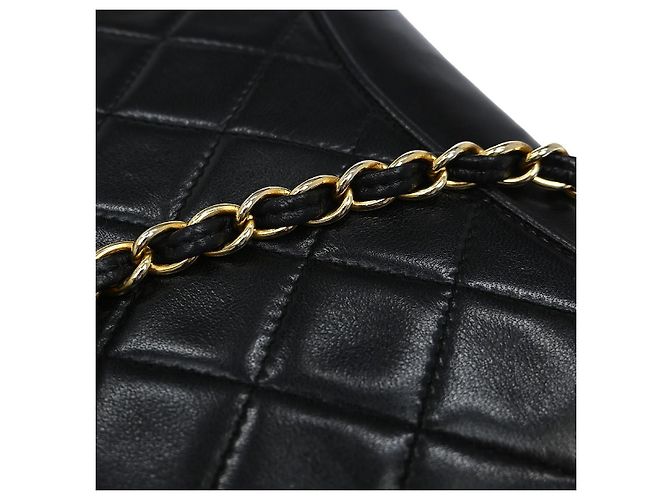 Chanel Vintage CC Full Flap Quilted Lambskin Small Nero - vista 5