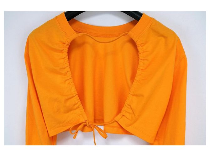 Jacquemus Top Cropped Laranja com Recortes - vista 3