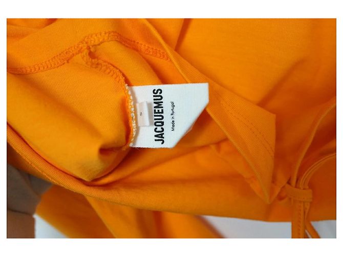 Jacquemus Top Cropped Laranja com Recortes - vista 7