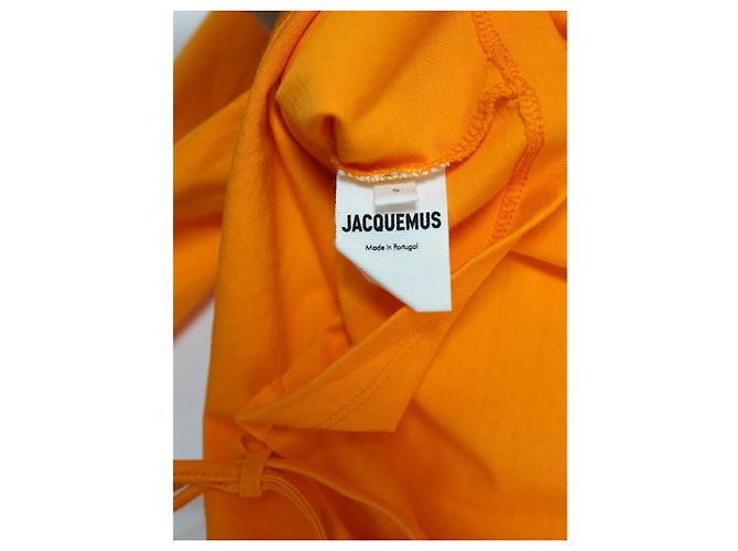 Jacquemus Top Cropped Laranja com Recortes - vista 8