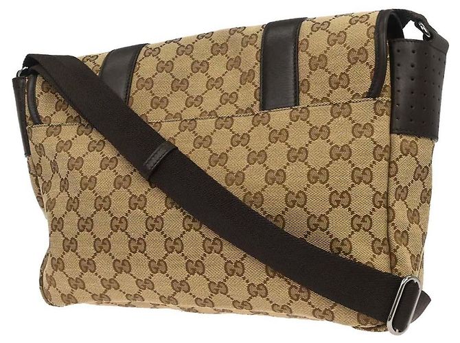 Sac Messenger Gucci Boucle GG Canvas Medium Beige - vue 2