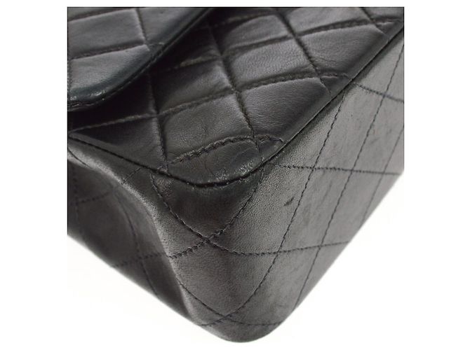 Chanel Vintage Classic Double Flap Quilted Lambskin Medium Noir - vue 6