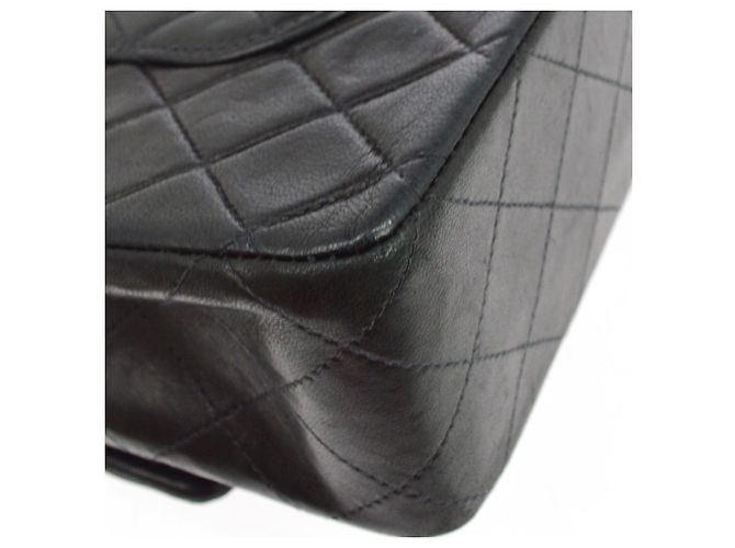 Chanel Vintage Classic Double Flap Quilted Lambskin Medium Noir - vue 7
