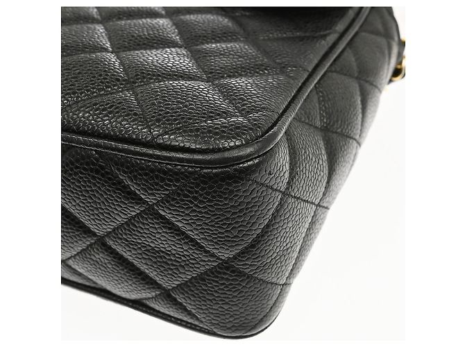 Chanel Vintage Front Pocket Quilted Caviar Medium Noir - vue 7