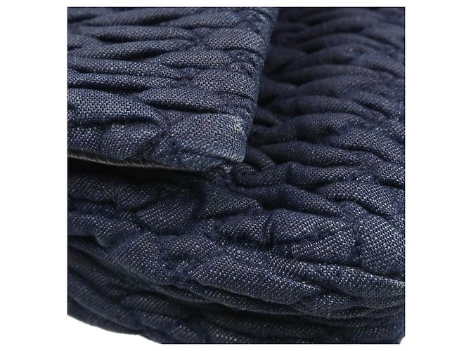 Miu Miu Crystal Clutch Matelassé Denim Small Marineblau - Ansicht 6