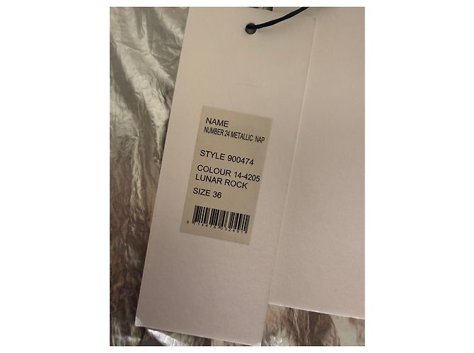 Autre Marque ROTATE Birger Christensen Number 24 Metallic Lamé Kleid Silber - Ansicht 5