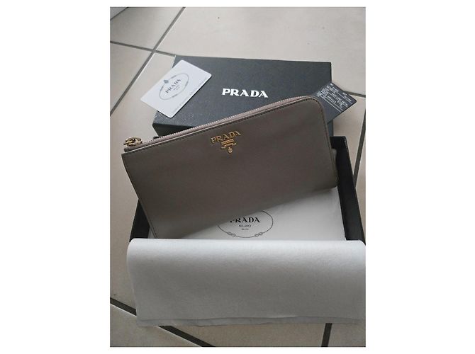 Cartera Prada Saffiano Metal Argilla Beige - vista 2