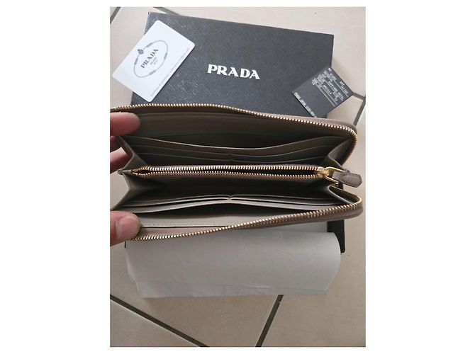 Cartera Prada Saffiano Metal Argilla Beige - vista 4
