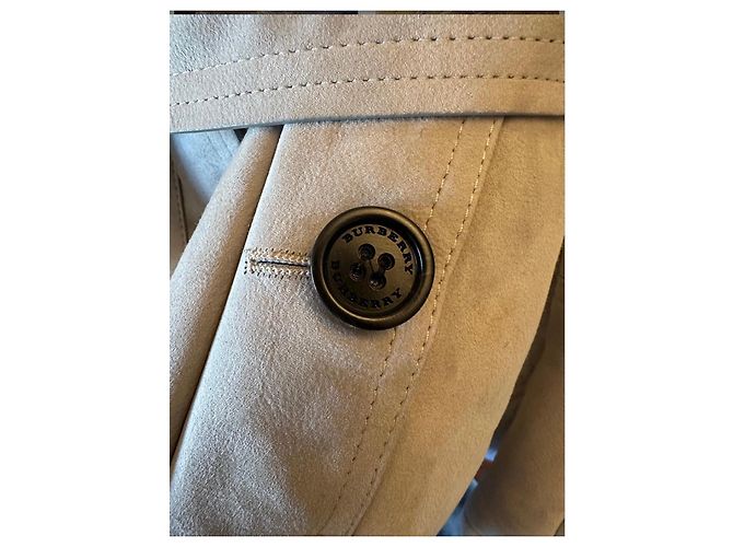 Burberry Shearling und Lammleder Jacke mit Gürtel Grau - Ansicht 7