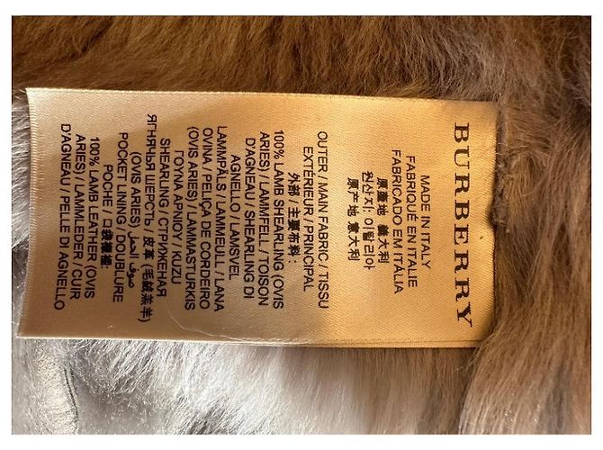 Burberry Shearling und Lammleder Jacke mit Gürtel Grau - Ansicht 9