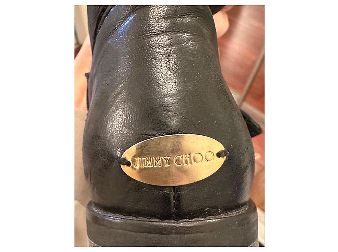 Jimmy Choo Wrinkled Yule Lederstiefel Schwarz - Ansicht 6