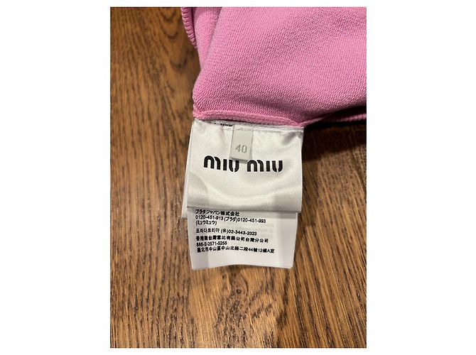 Miu Miu Top tube en mezcla de viscosa rosa - vista 3