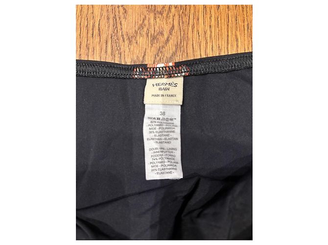 Conjunto de Bikini Hermès Gioda Negro Blanco Dorado - vista 3