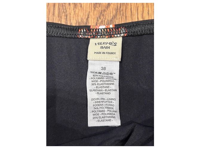 Conjunto de Bikini Hermès Gioda Negro Blanco Dorado - vista 5