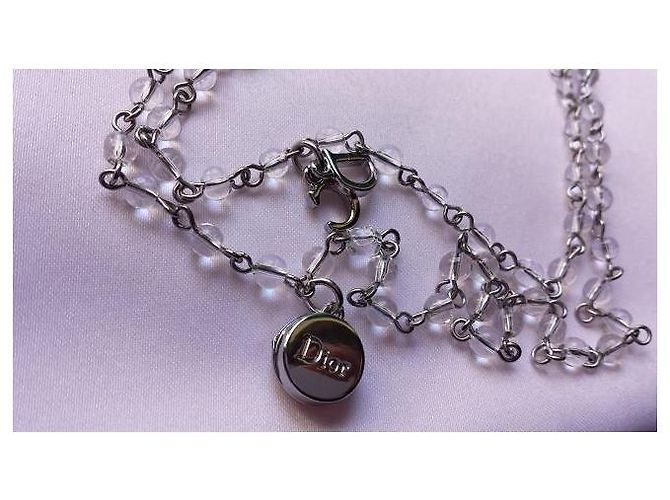 Autre Marque Collana Dior in metallo argentato con pendenti stella, fiocco e CD Argento - vista 3
