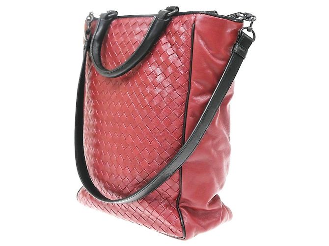 Bottega Veneta Tote Aperta Convertibile Intrecciato Nappa Medium Rosso - vista 3