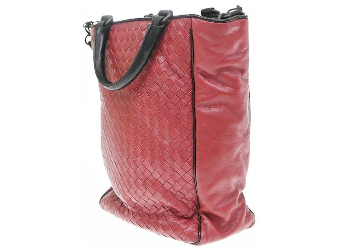 Bottega Veneta Tote Aperta Convertibile Intrecciato Nappa Medium Rosso - vista 4