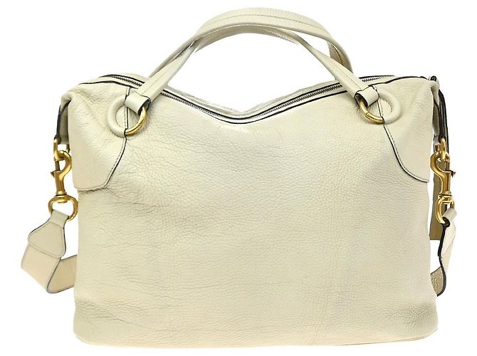 Bolsa de mão Gucci Twill em couro bege - vista 2