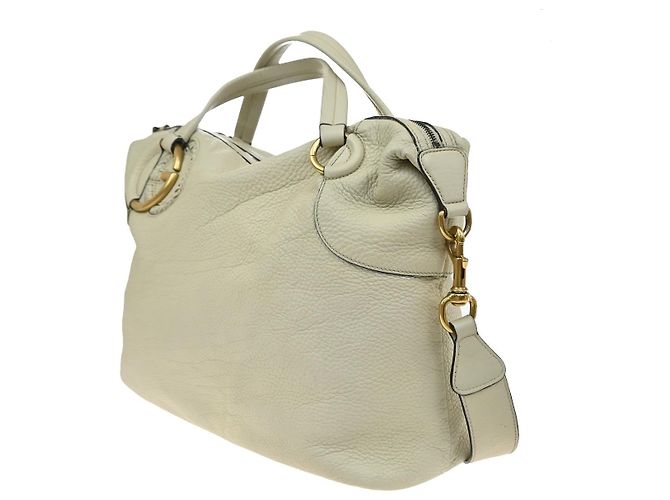 Bolsa de mão Gucci Twill em couro bege - vista 3