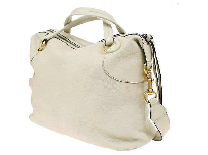 Bolsa de mão Gucci Twill em couro bege - vista 4