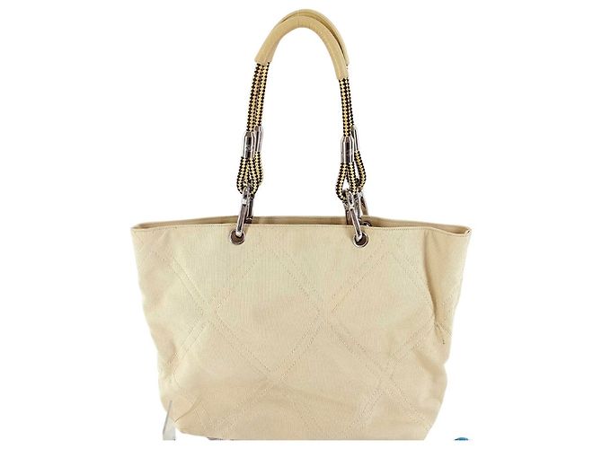 Chanel Vintage No. 5 Canvas Beige - vista 3