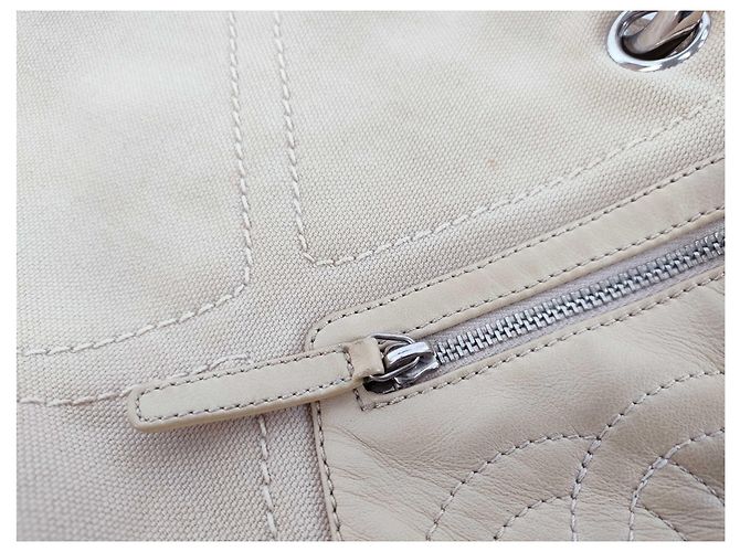 Chanel Vintage No. 5 Canvas Beige - vista 5