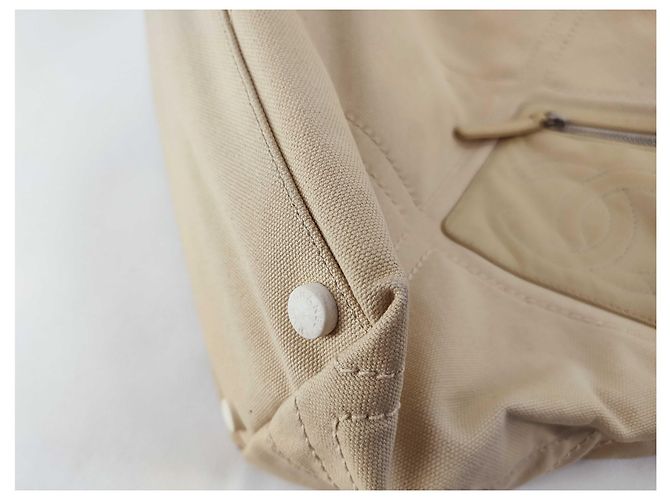 Chanel Vintage No. 5 Canvas Beige - vista 6