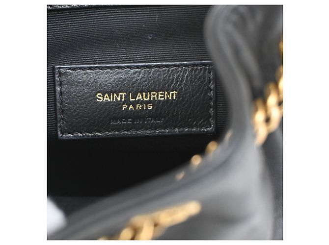 Autre Marque Saint Laurent Joe Bucket Matelasse Chevron Leather Mini Nero - vista 6