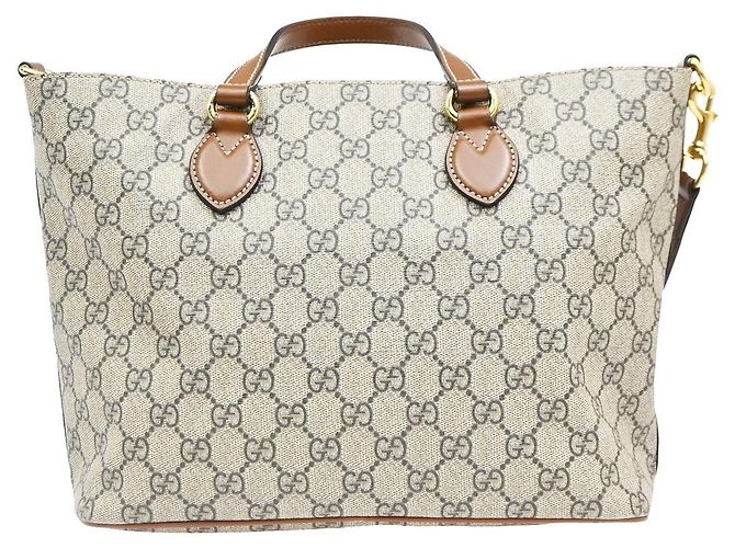 Gucci Convertible Soft GG Coated Canvas with Leather Medium Marrom - vista 2