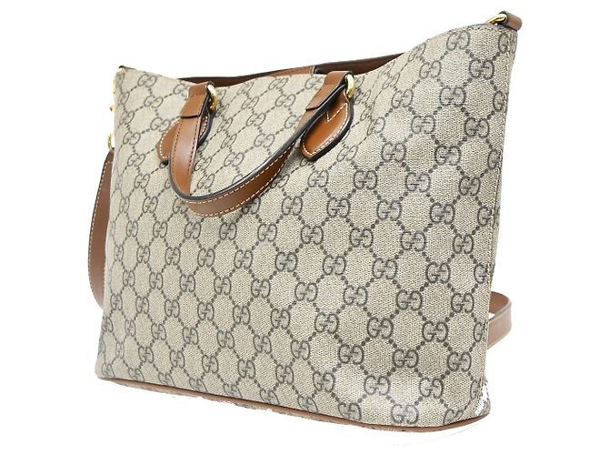 Gucci Convertible Soft GG Coated Canvas with Leather Medium Marrom - vista 3