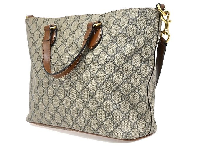 Gucci Convertible Soft GG Coated Canvas with Leather Medium Marrom - vista 4