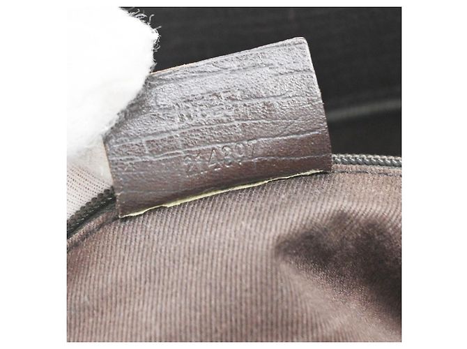 Borsa secchiello Gucci con cintura in tela GG e pelle East West Marrone - vista 7