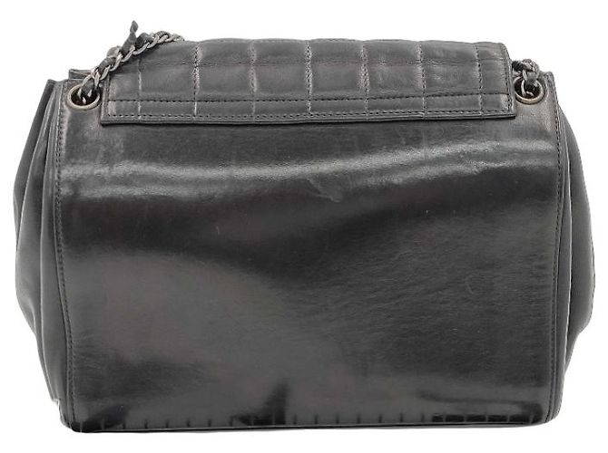Chanel Chocolate Bar Mademoiselle Quilted Lambskin Medium Nero - vista 2