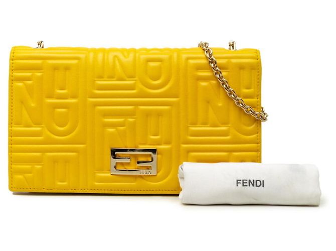 Monedero Fendi de piel amarilla Amarillo - vista 8