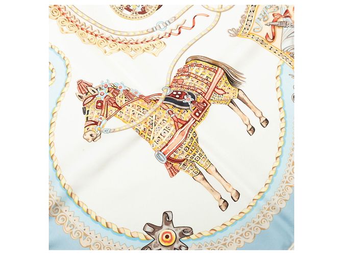 Hermès Pañuelo Hermes Carre 90 Paperoles Azul Multicolor - vista 6