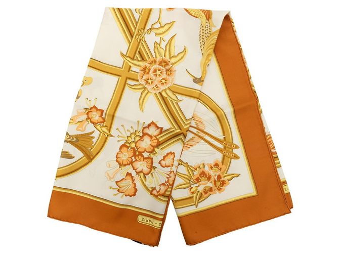 Hermès Hermes Carre 90 Carabes Foulard Uccello dei Caraibi Marrone - vista 8