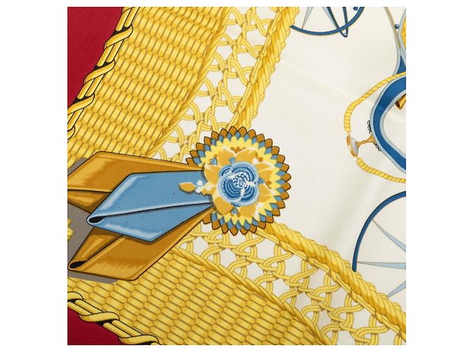 Hermès Lenço Hermes Carre 90 VOITURES PANIERS Vermelho Multicor - vista 3