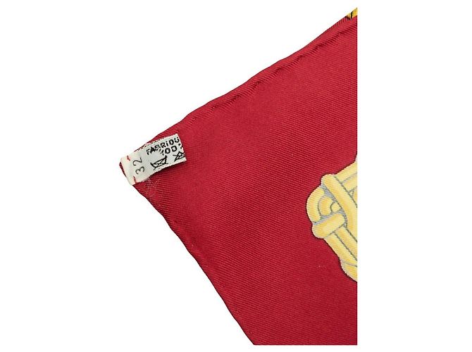 Hermès Lenço Hermes Carre 90 VOITURES PANIERS Vermelho Multicor - vista 8