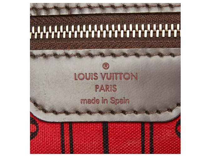 Louis Vuitton Damier Ebene Neverfull MM Schultertasche Braun - Ansicht 10