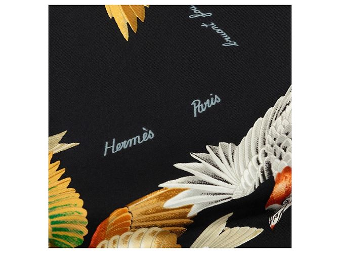 Hermès Foulard Hermes Carre 90 L'Intrus Nero Multicolore - vista 4