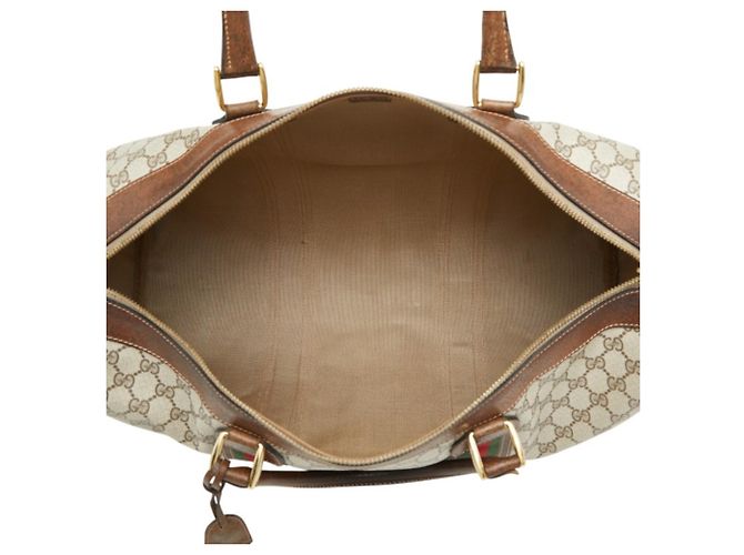 Borsa Boston Gucci Sherry Line GG Supreme Marrone - vista 10
