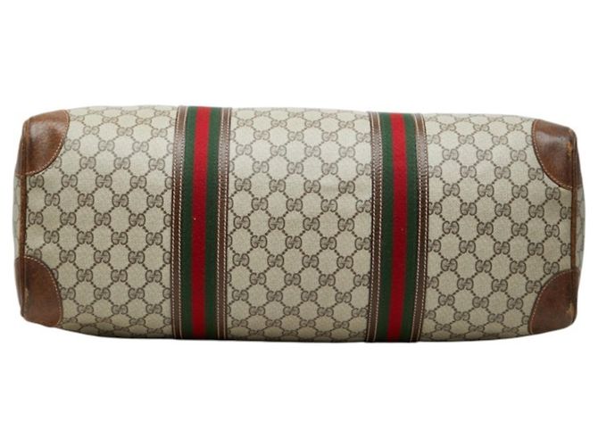 Borsa Boston Gucci Sherry Line GG Supreme Marrone - vista 3