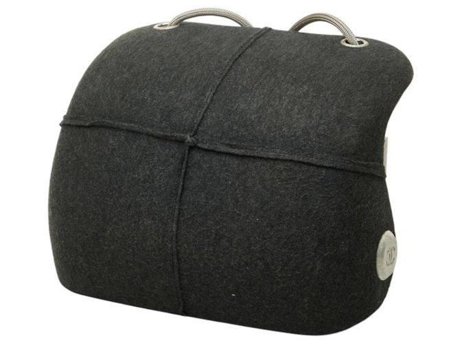 Bolso de hombro Chanel de fieltro gris Castaño - vista 2