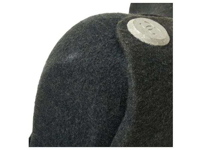 Bolso de hombro Chanel de fieltro gris Castaño - vista 4